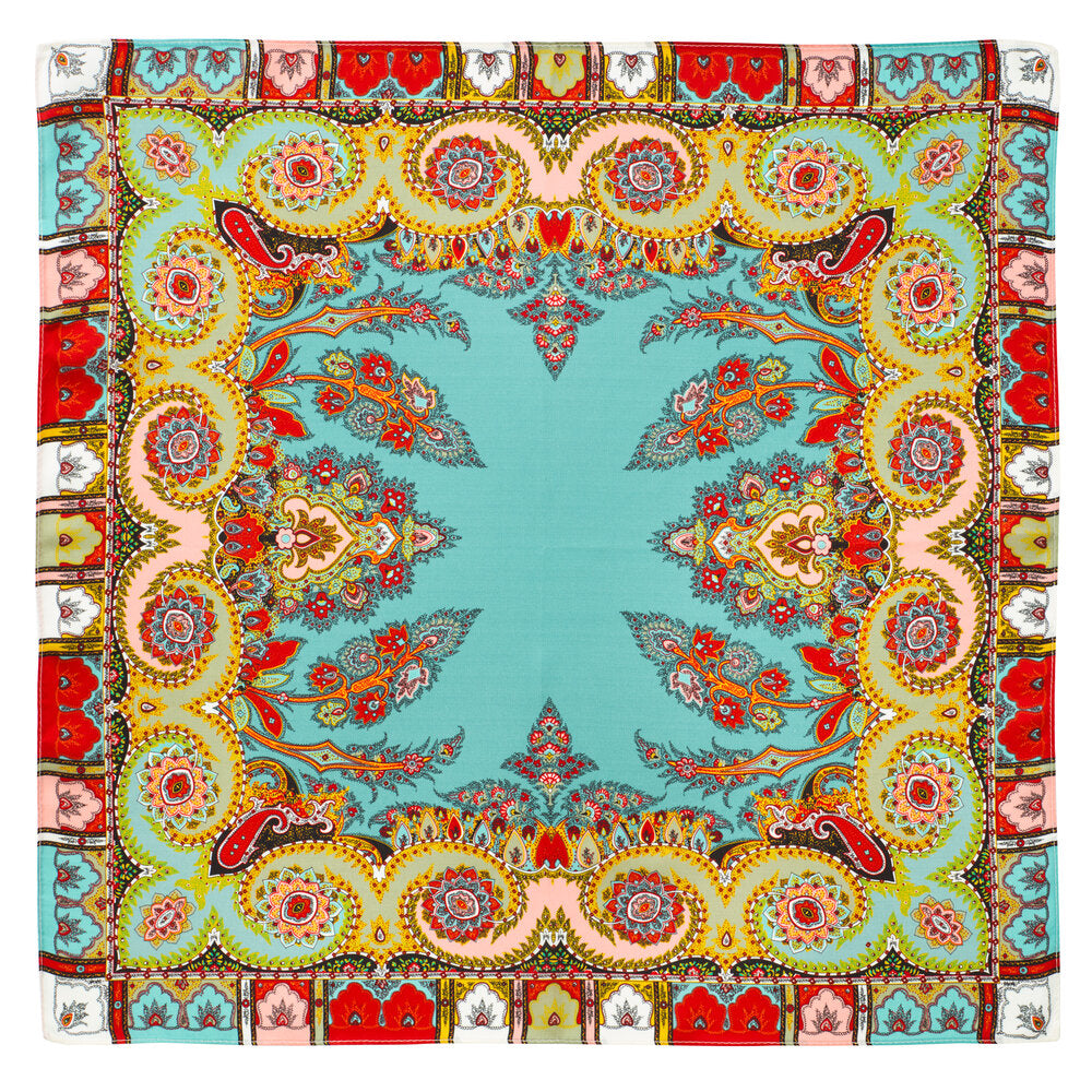 Bahne Accessories  Silketørklæde, Multi Paisley - 53x53 cm.