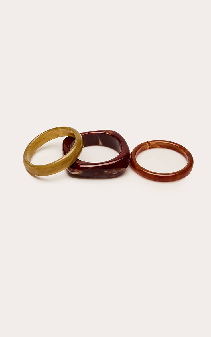 Rouge Bordeaux Lot De Bracelets Joncs En Résine Olive