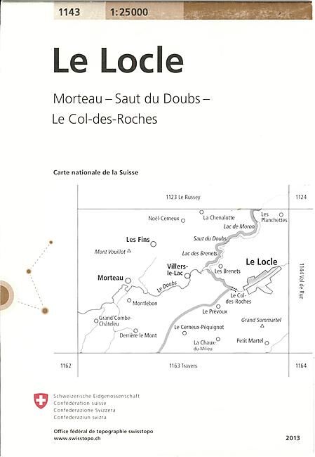 BUNDESAMT - 1143 LE LOCLE ECHELLE 1 25 000