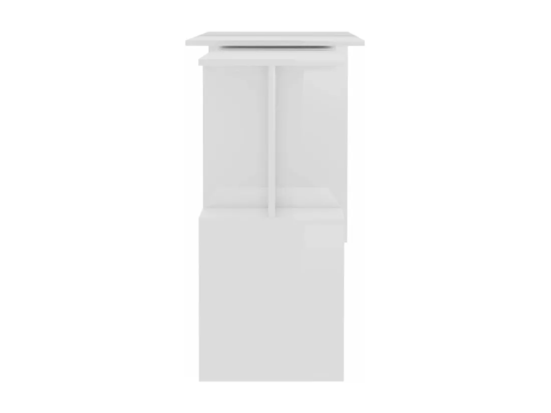 Bureau d'angle Blanc brillant 200x50x76 cm Aggloméré