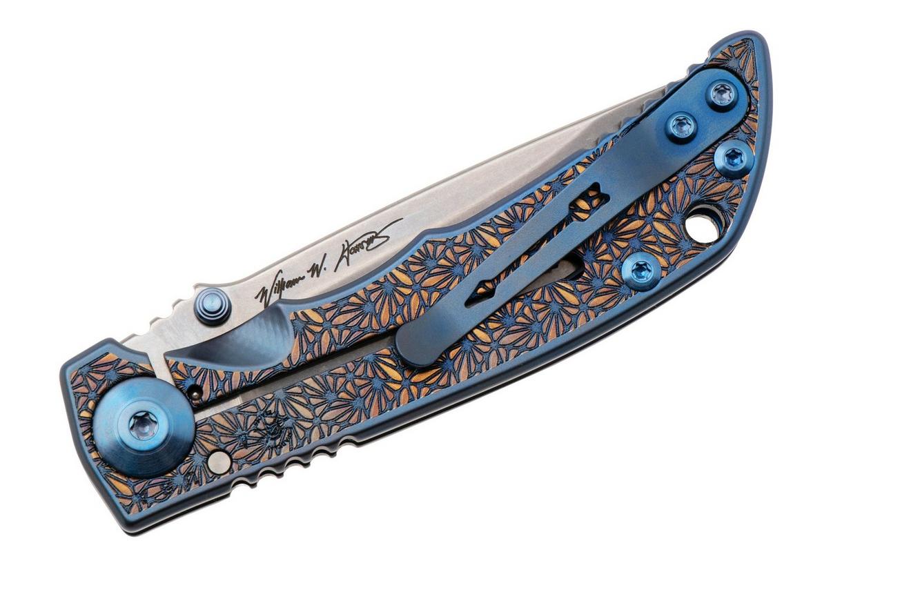 Spartan Harsey Folder 3.25 SF10SW-RG, Stonewashed CPM MagnaCut, Regal Blue/Gold Titanium zakmes