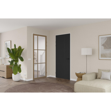Arne & Bodil binnendeur ABE106 blank glas - metallic brons staallook afwerking