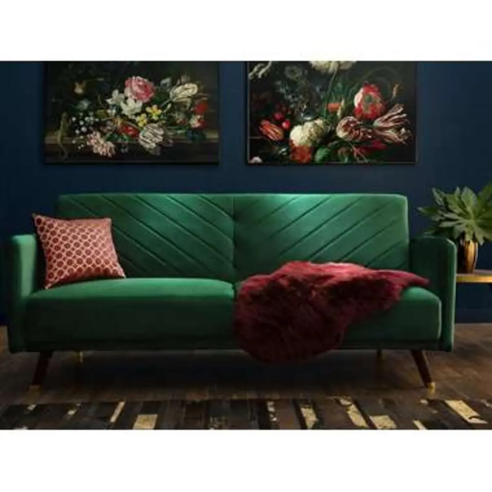 SENJA - Slaapbank 3-zits - Donkere houtkleur - Polyester