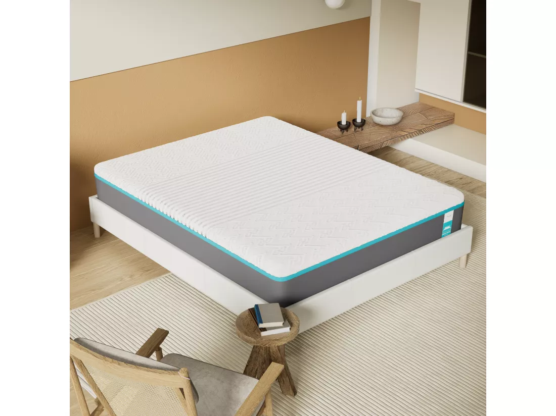 Matelas 160x200cm Equilibré, Latex Naturel et Gel Mémoire De Forme, 28 Cm D'épaisseur