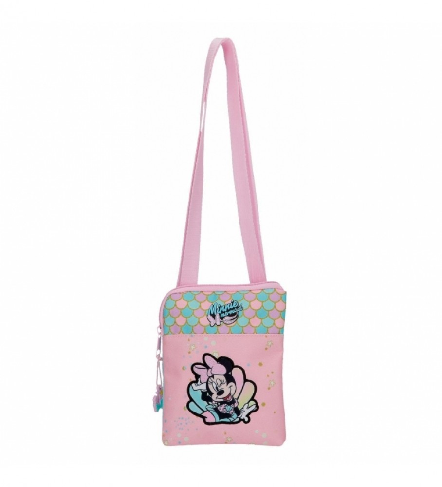 Joumma Bolsas Bandolera Minnie Sereia plana rosa -13x16,5x1,5cm-