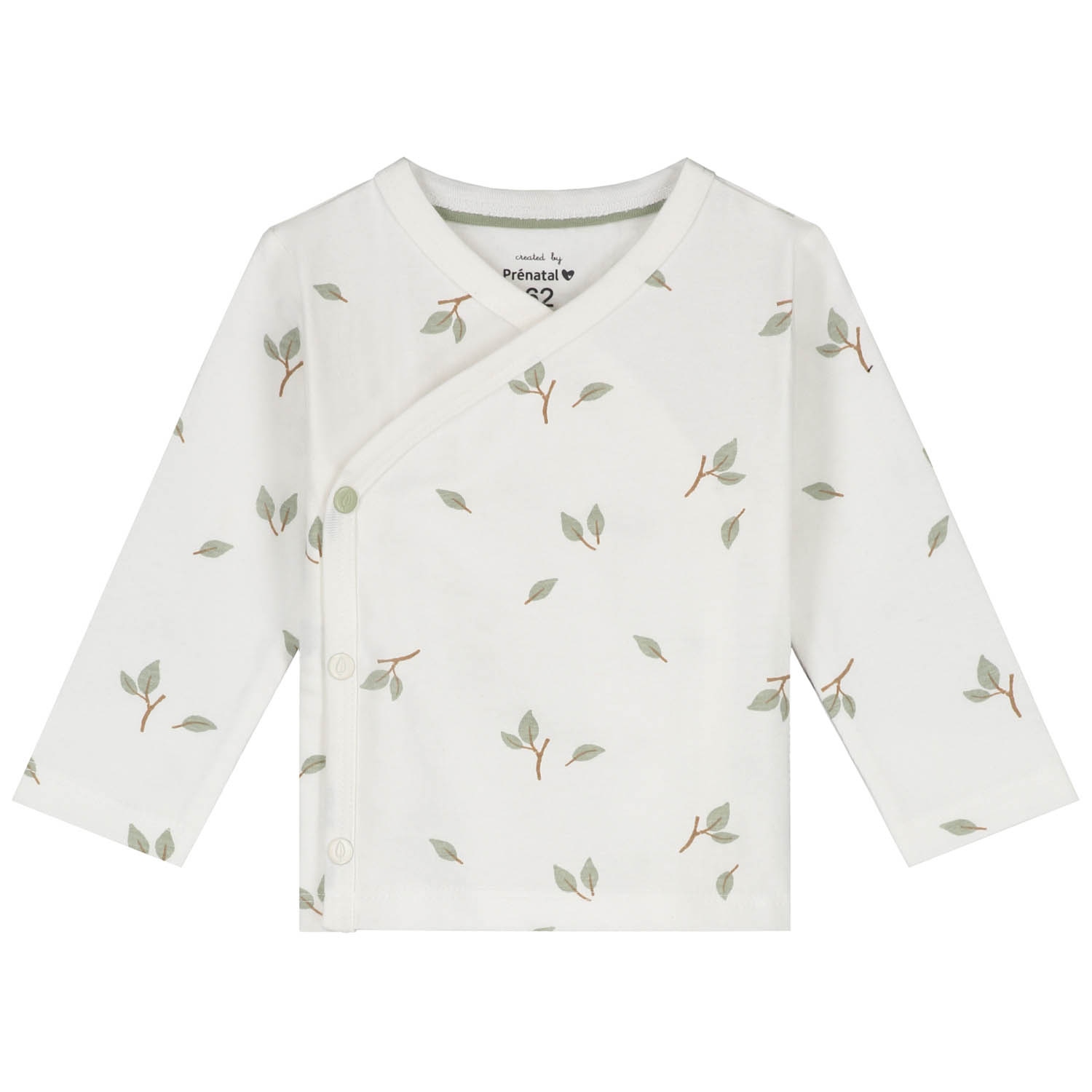 Prénatal newborn shirt Pure lange mouwen all over print wit