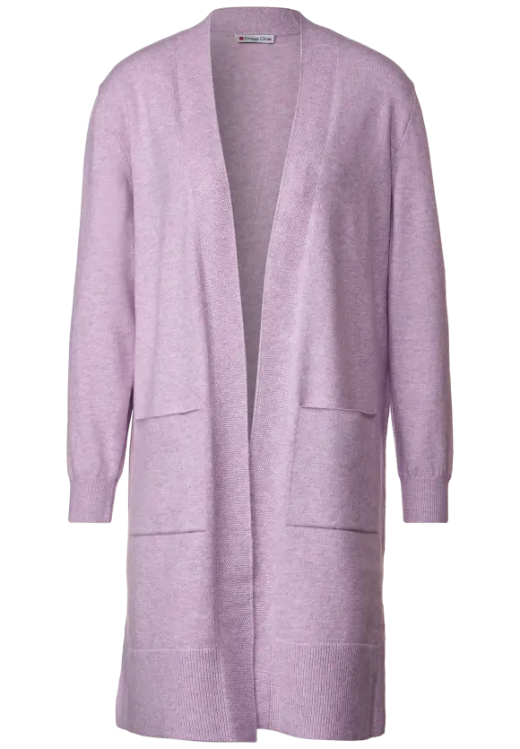 Offener Long Cardigan - soft pure lilac melange