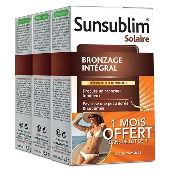 Nutreov Physcience Sunsublim Bronzeamento Integral - Pacote com 3 x 30 cápsulas