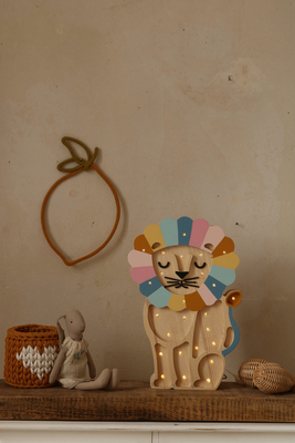 Little Lights Lampe Løve, Retro Rainbow