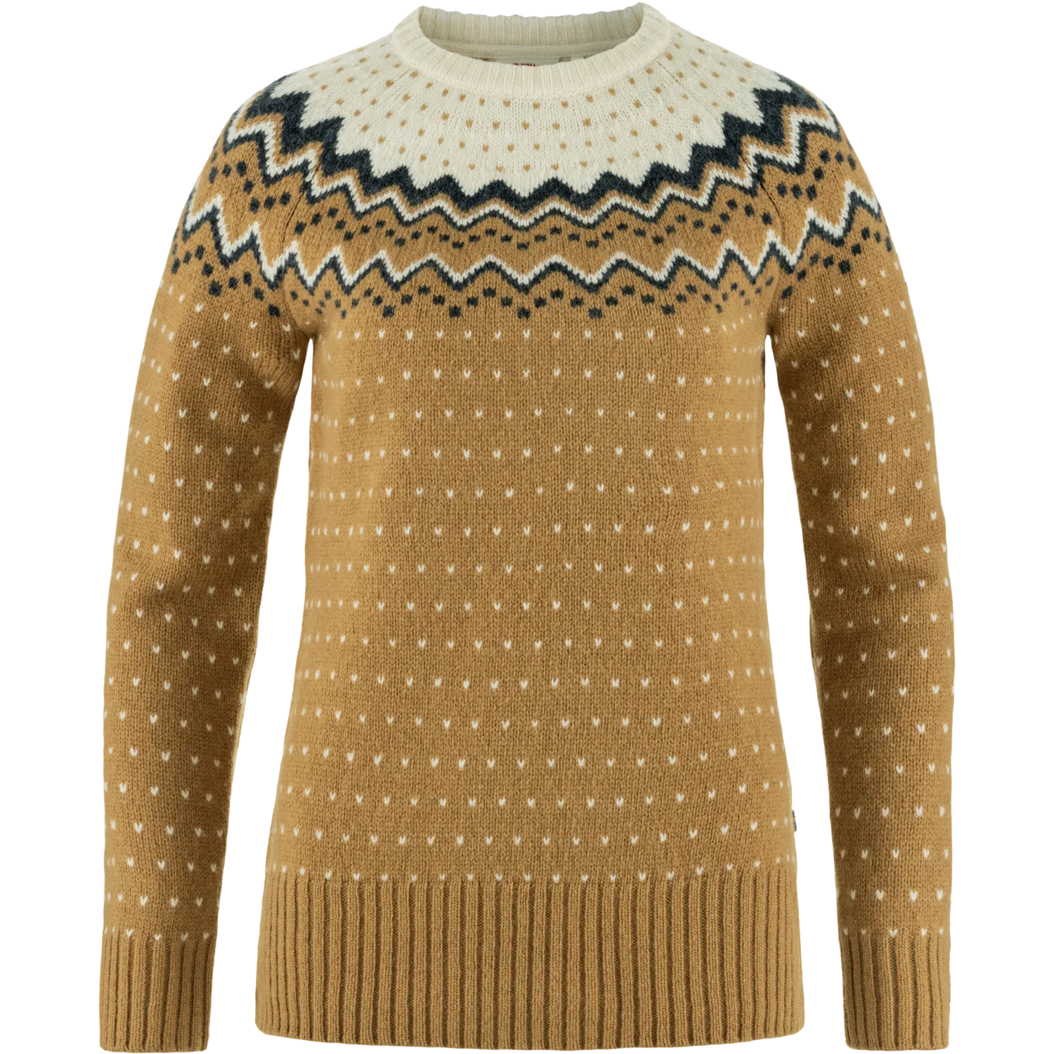 Fjällräven Women's Övik Knit Sweater Buckwheat Brown-Chalk White