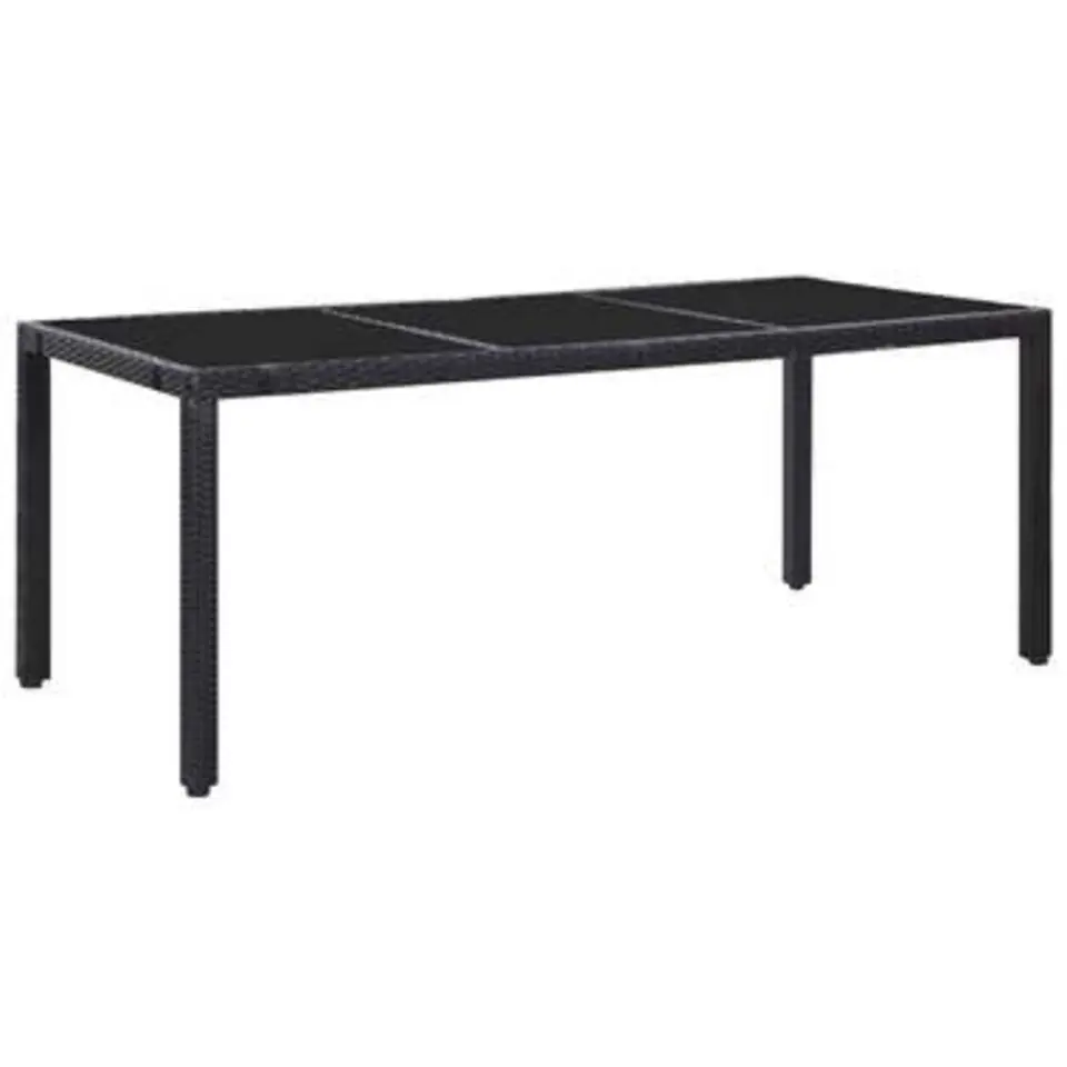 vidaXL - Tuintafel En Stoel - Zwart - Poly rattan - 190 cm tafellengte