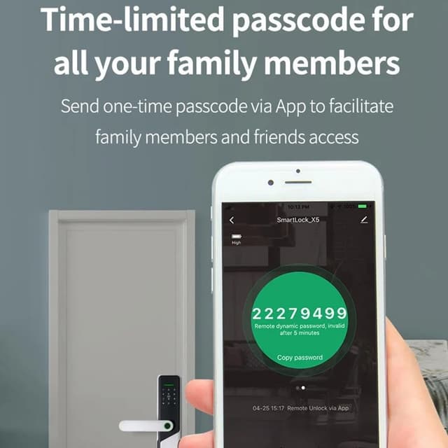 A1 Tuya WiFi Fingeraftryk Smart dørlås Dynamisk adgangskode NFC elektronisk lås