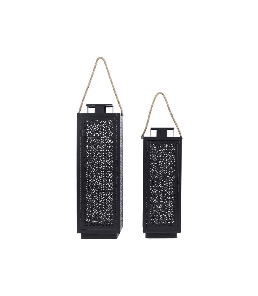 Paris Prix - Lot De 2 Lanternes Déco ajouré 59cm Noir