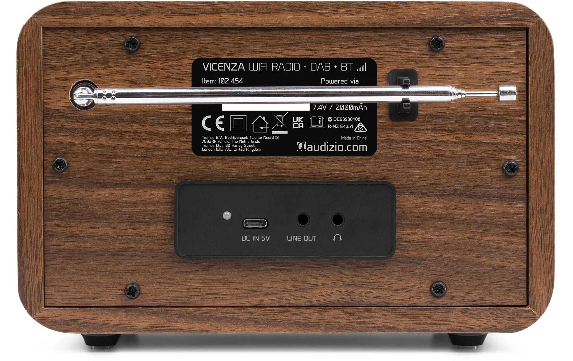 DAB+ Radio Vicenza Braun<br>DAB+ Radio mit Akku, Internet Radio und Bluetooth