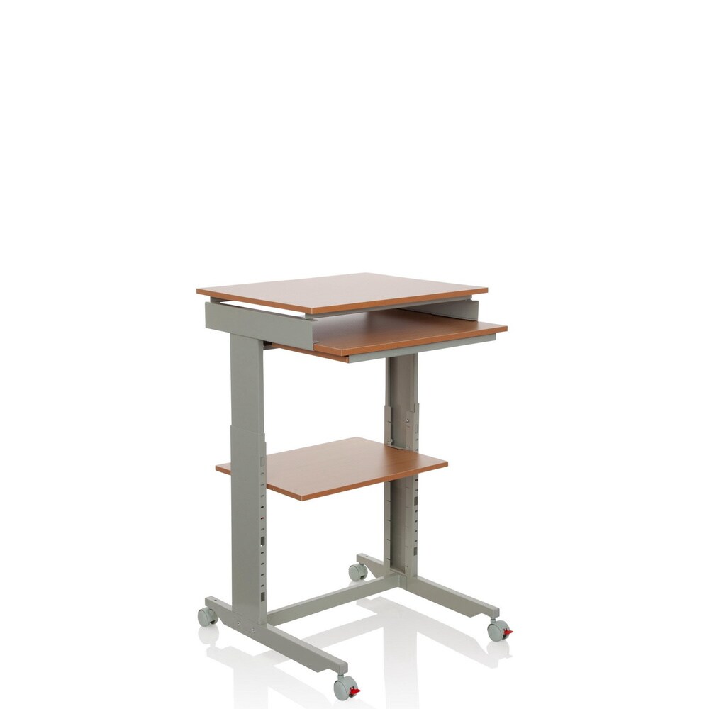 Stehschreibtisch WORKSTATION Melaminharzbeschichtete Spanplatte, Gestell pulverbeschichteter Stahl hjh OFFICE
