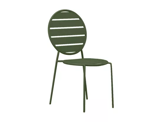 Salle à manger de jardin en métal : une table ovale L.180 cm et 4 chaises - Kaki - MONTEFARO de MYLIA
