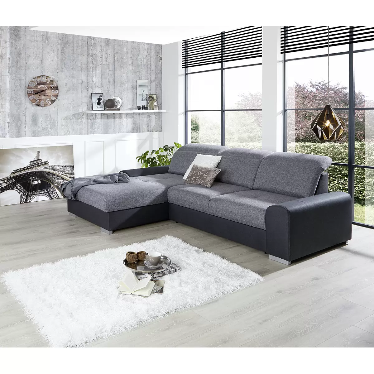 Ecksofa Malaga 137 x 229 Grau