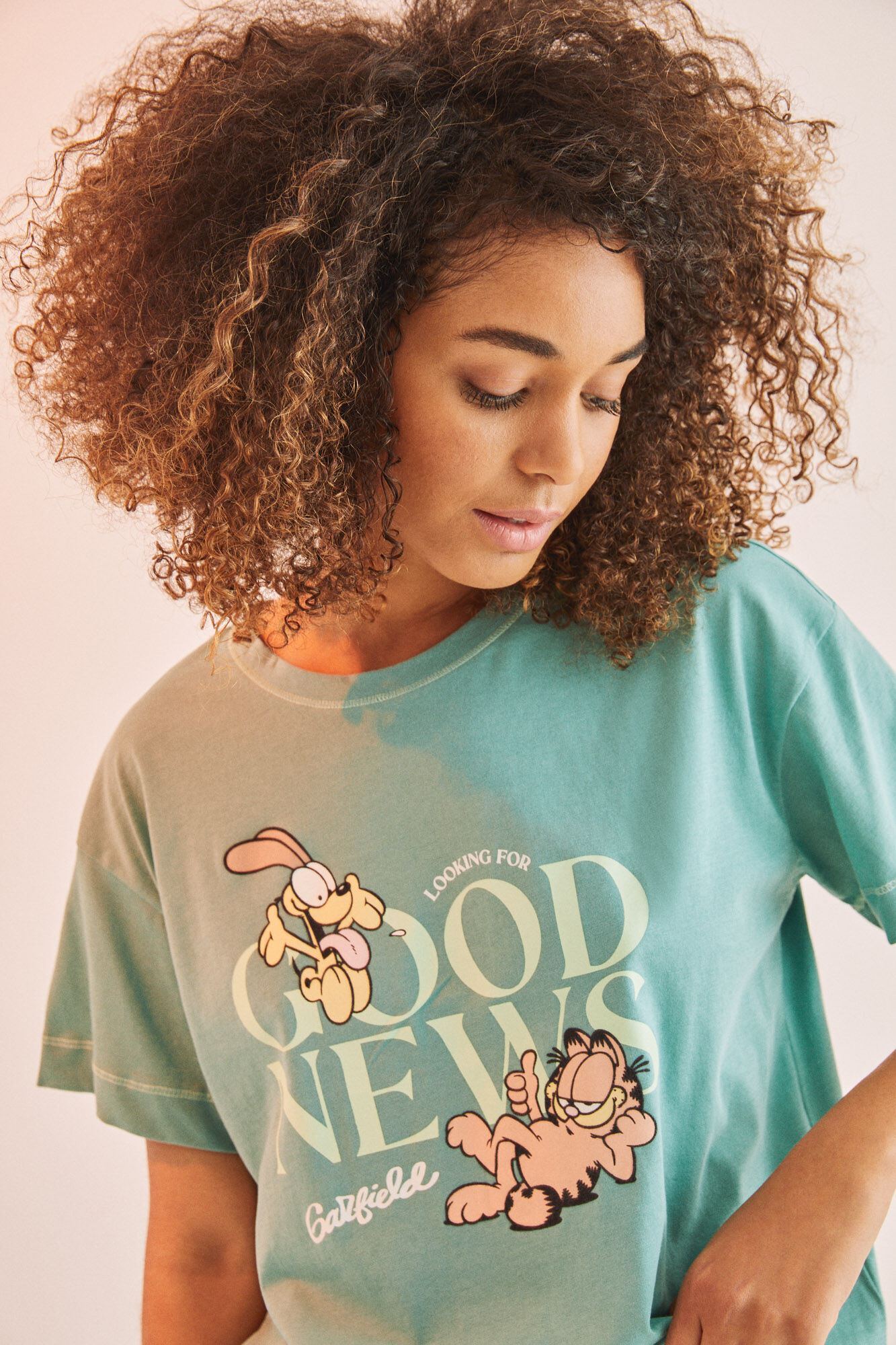 Pijama curto listrado do Garfield, verde - verde