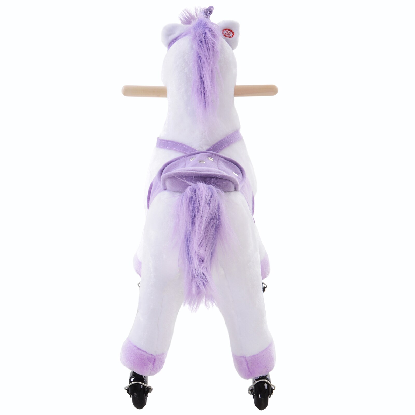HOMCOM Plüsch-Einhorn auf Rollen weiß, lila 55 x 23 x 60 cm (LxBxH)