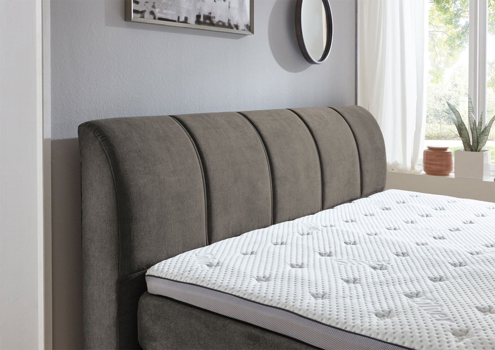 Boxspringbett OTTAWA 180 x 200 cm taupebraun