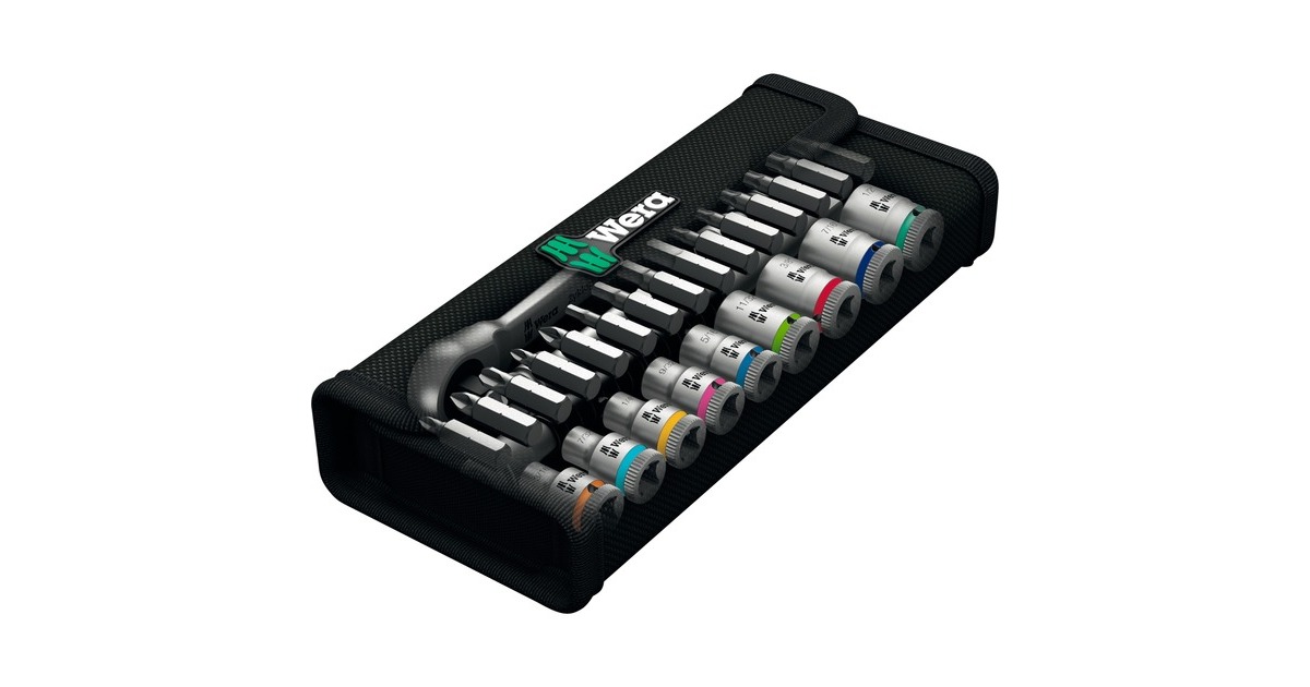 Wera8100 SA 10 Zyklop Metalen ratelset, 1/4