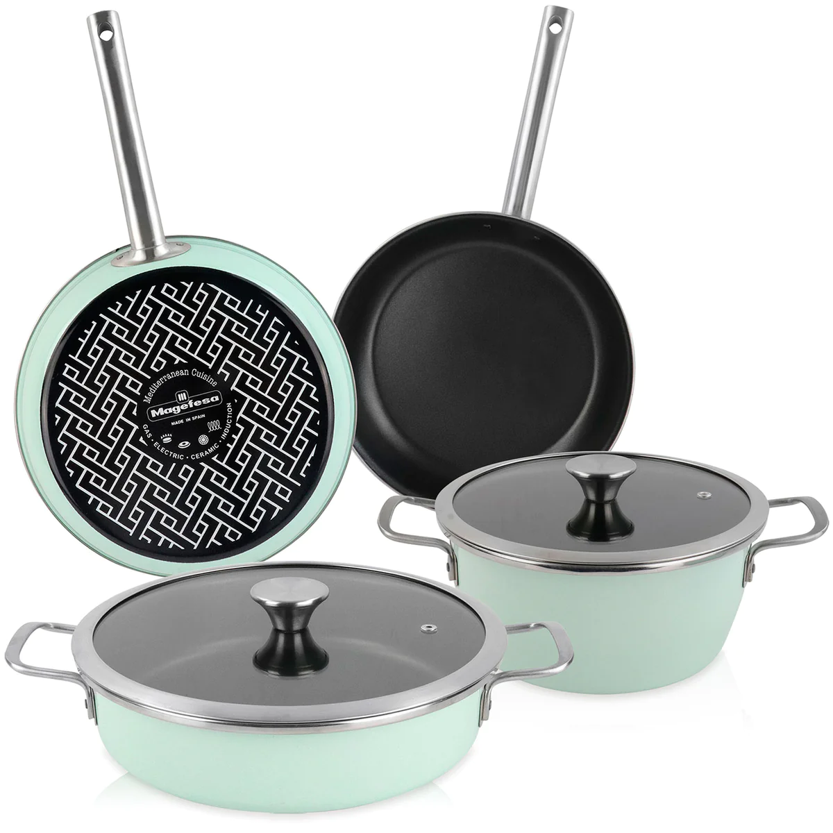 Batterie de Cuisine à Induction 6 Pièces Antiadhésif sans PFOA Design
