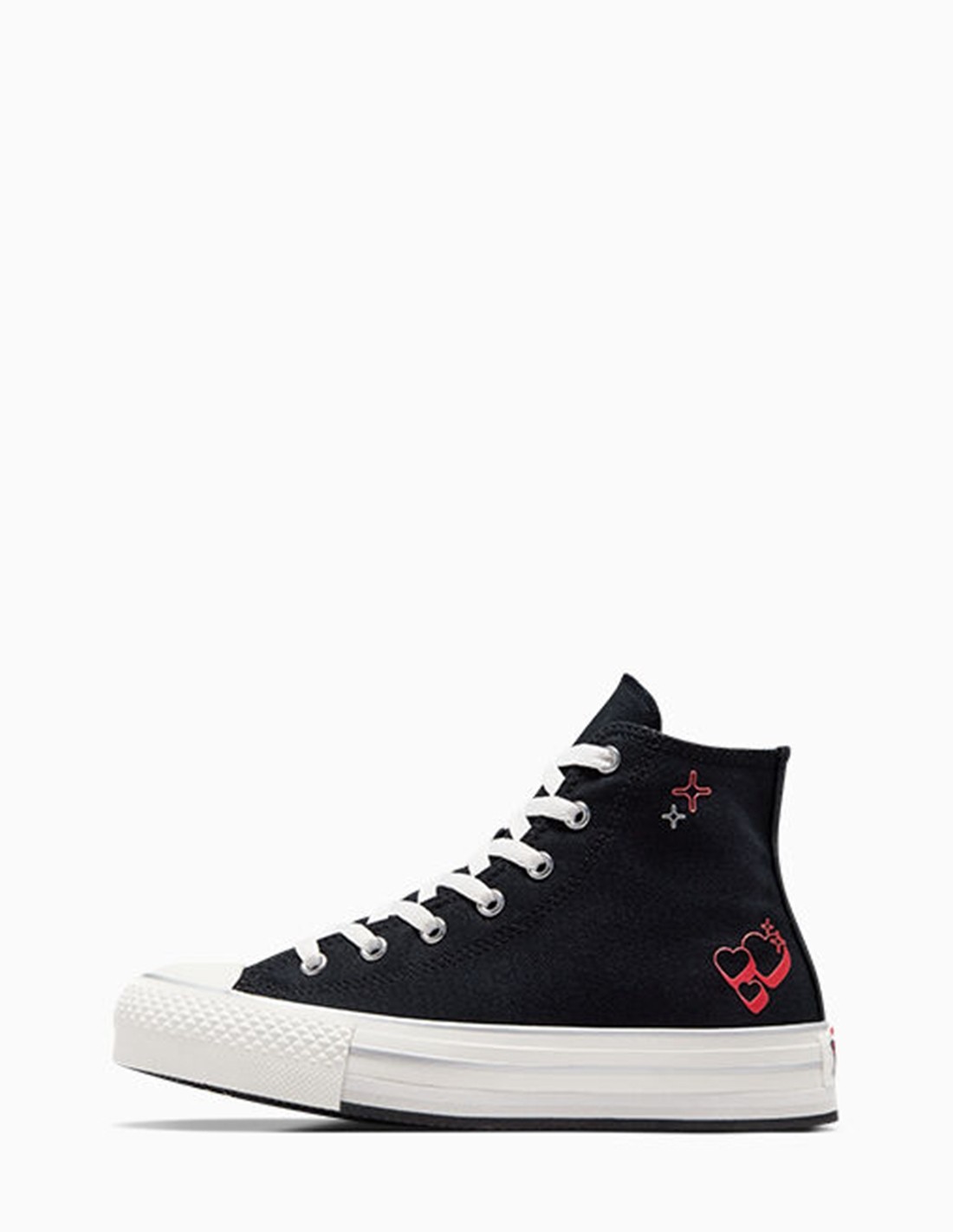 converse Sneakers Compensées Montantes Femme CTAS Eva Lift Hi Noir/Blanc