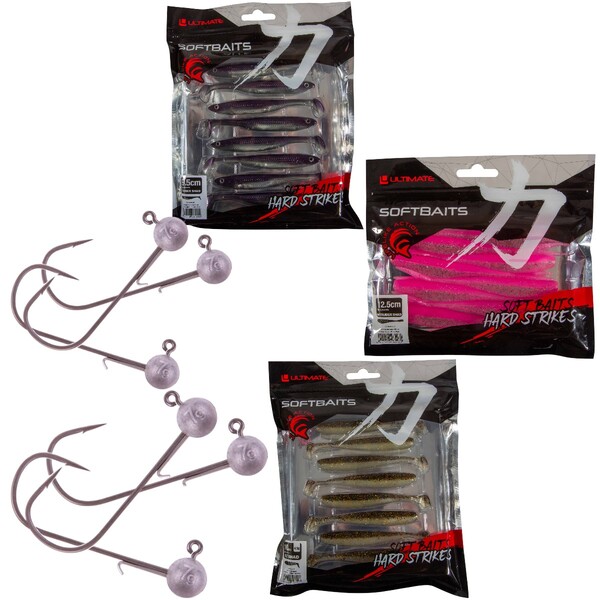 Ensemble Shads et Têtes Plombées (30pcs) Ultimate