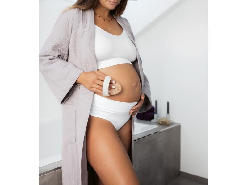 reer Massagebürste Natur Handmassagebürste für die Pflege des Babybauches