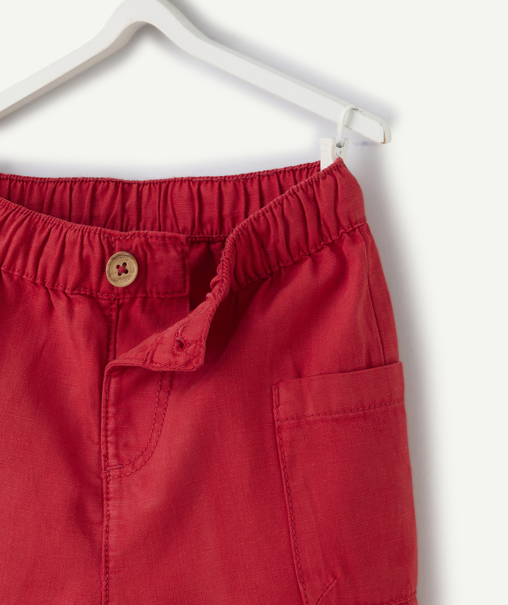 bermuda cargo bébé garçon en viscose responsable rouge