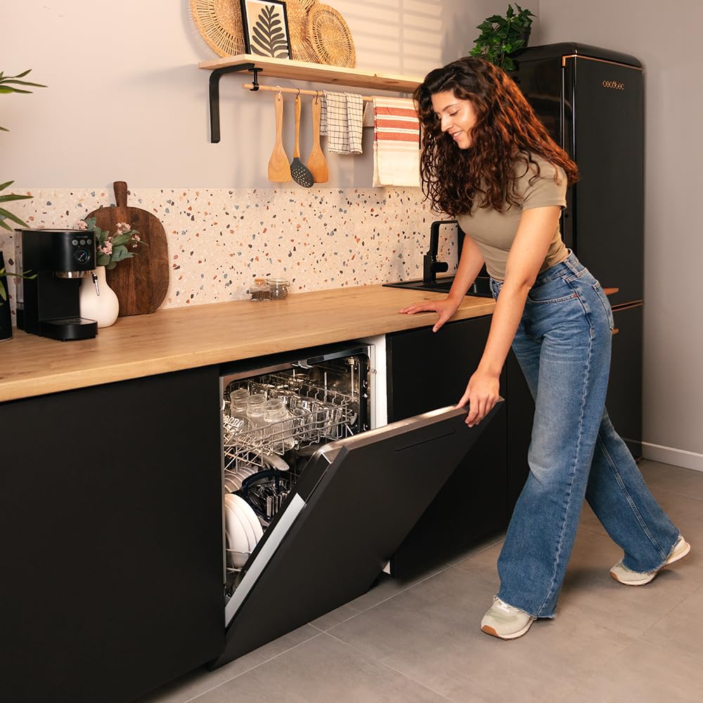 Cecotec Lave-vaisselle Intégrable 60cm Bolero Aguazero 6110 Full-BI. 1850W, 12 Couverts et 7 Programmes, Fonction Demi-charge, Programme 3 en 1, Dépar