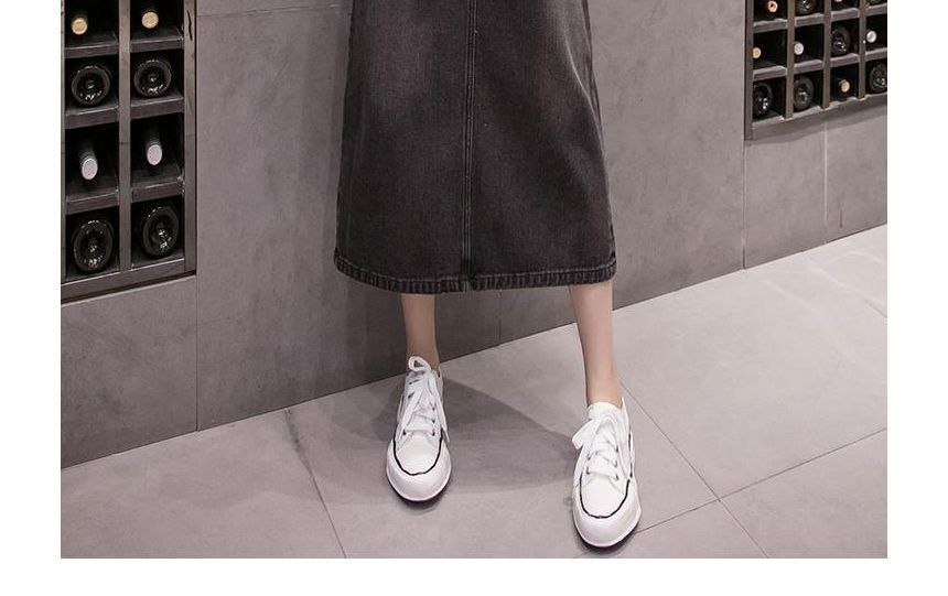 HYAKU - Gewassen denim midi-jumpjurk