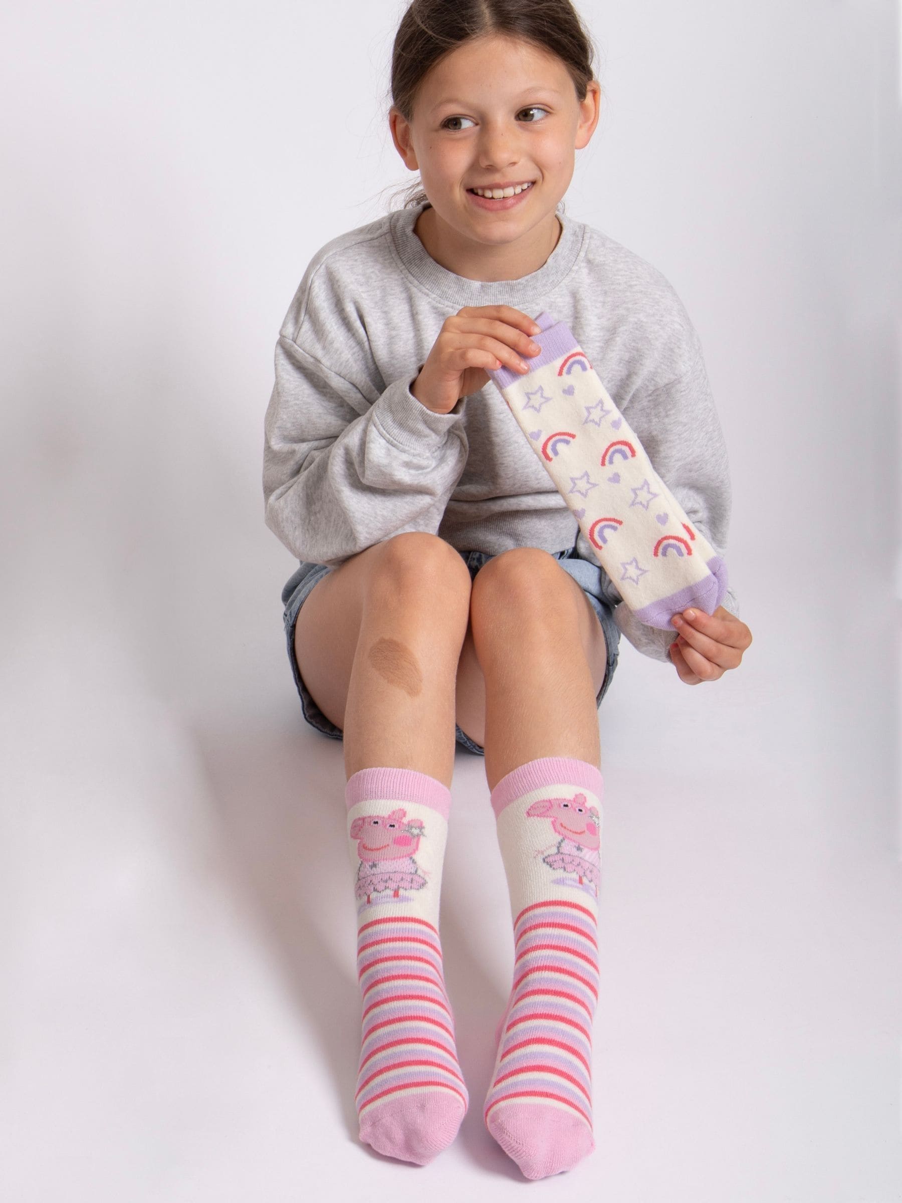 Totes Peppa Pig pantoffelsokken voor kinderen 2 paar