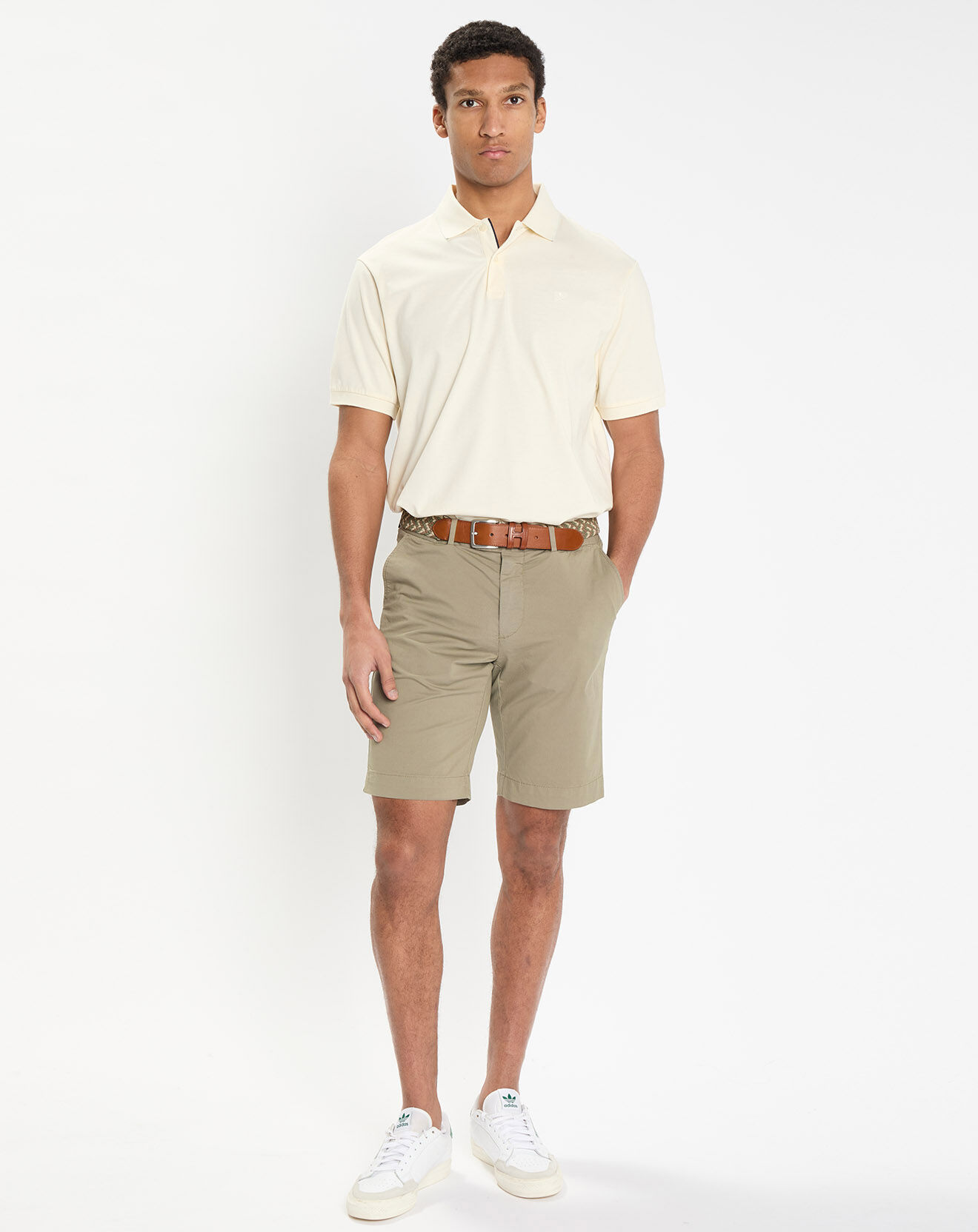 Hackett London Polo en Jersey Regular Fit uni Smart écru