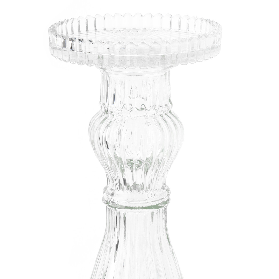 My Home Großer Kerzenhalter aus Glas transparent
