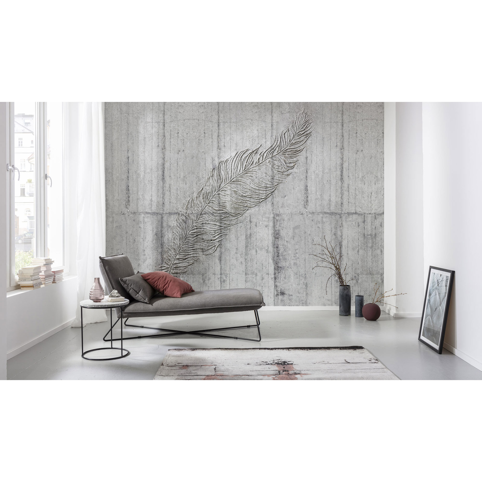 Vlies-Fototapete CONCRETE FEATHER - 350x250 cm