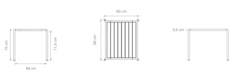 Houe Avanti tuintafel 83x98 Thermo Ash/Black