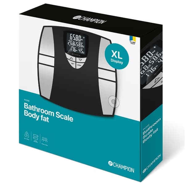 Champion Personvekt Body Fat PV310 Svart/sølv