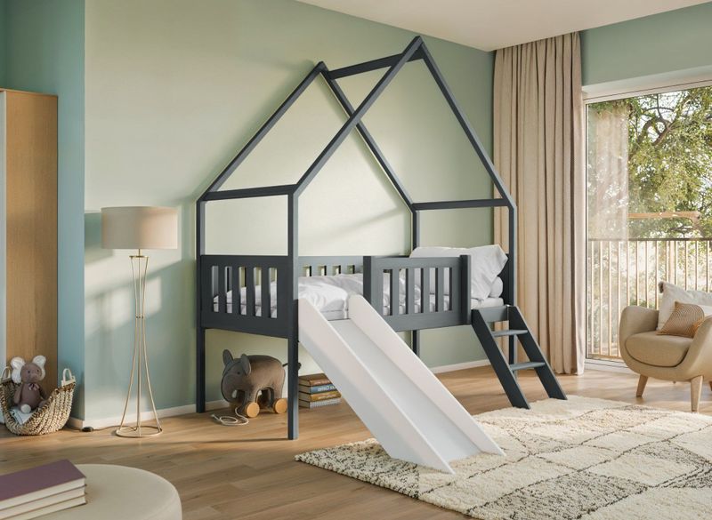 Halfhoogslaper Abe - Bed - Met Glijbaan