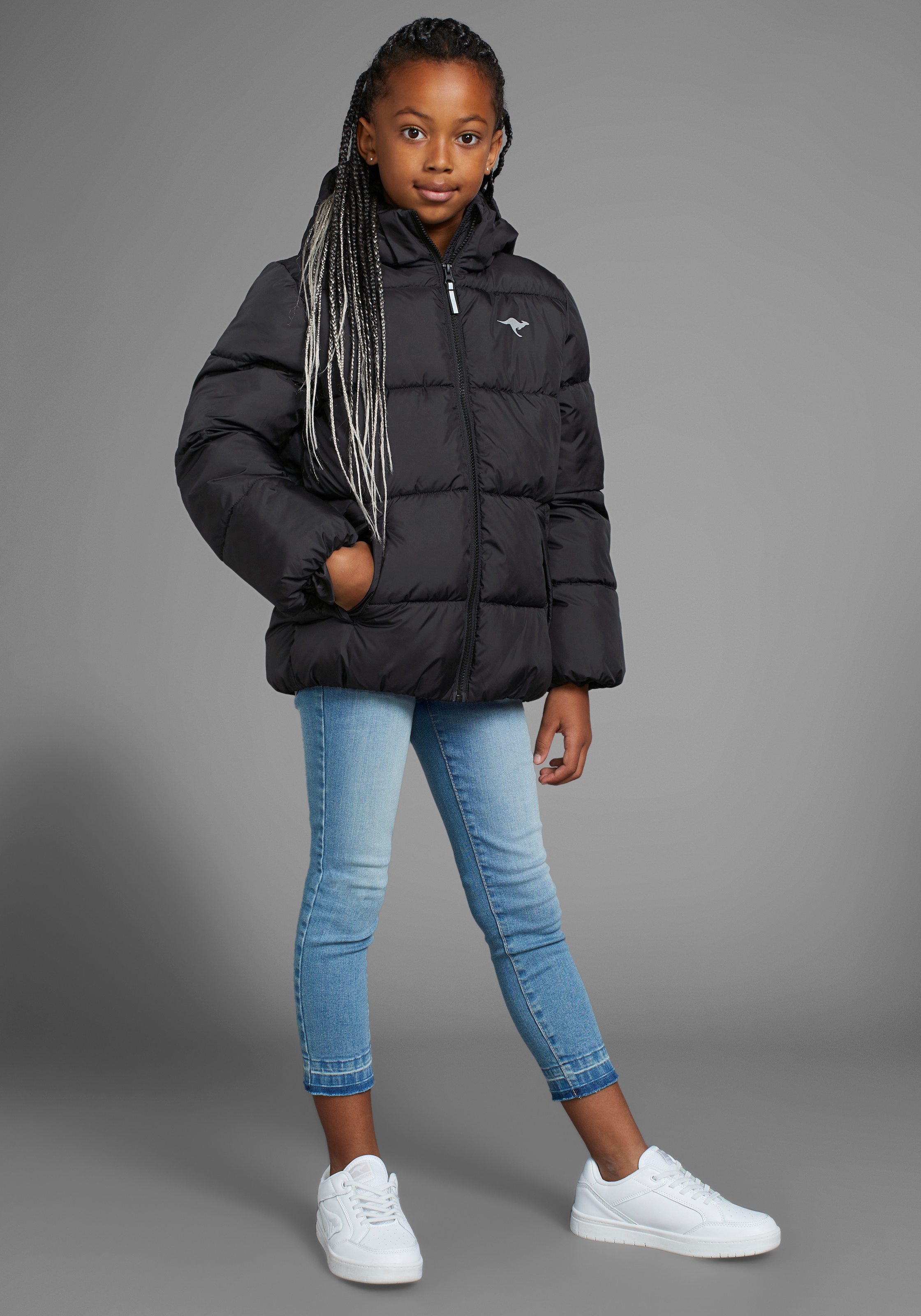 KangaROOS Winterjacke »Outdoor Steppjacke für Mädchen« mitKapuze Steppjacke mit reflektierenden Details