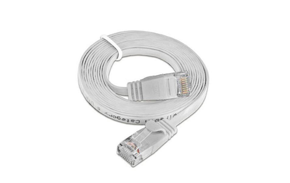 Slimpatchkabel RJ-45 - RJ-45, Cat 6, UTP, 0.25 m, WeissUnscreened/Unshielded Twisted-Pair-Kabel (UTP) mit Klinkenschutz