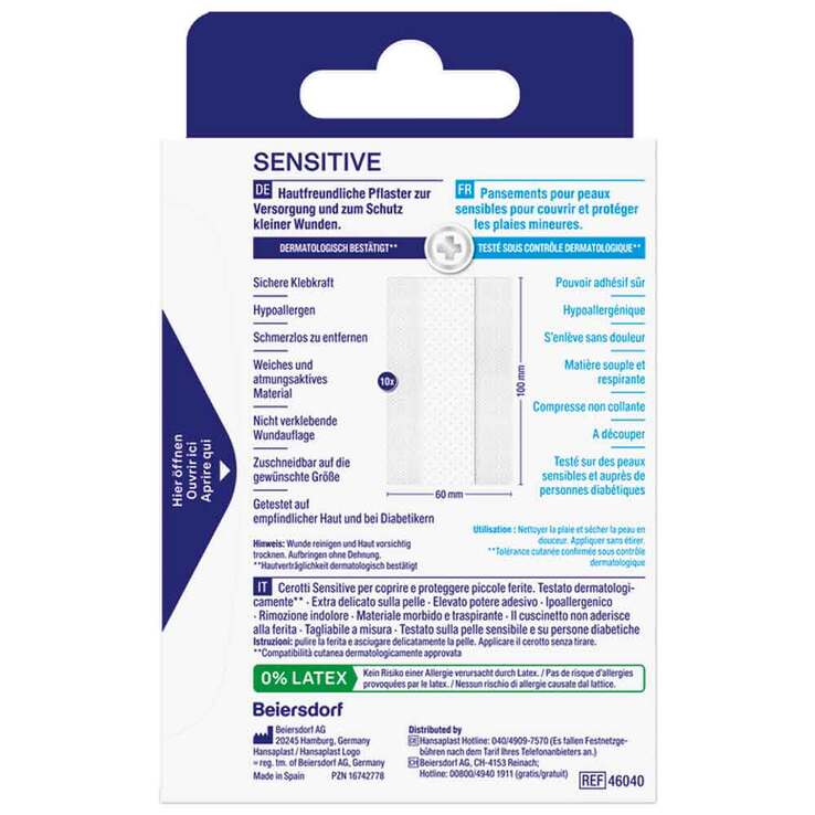 Hansaplast Sensitive Pflaster hypoallergen 6 cmx1 m, 1 St