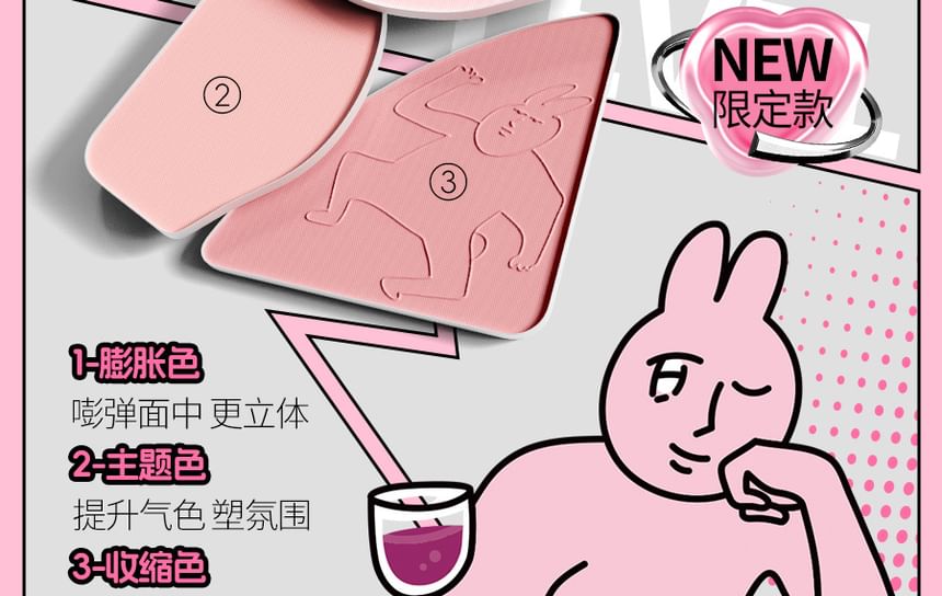 VEECCI - Emotion Code Tri-Color Blusher My Friend Rabbit Limited Edition - 3 soorten