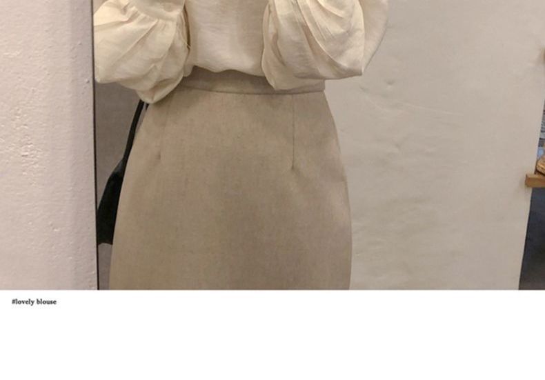 JOWI - Effen blouse met pofmouwen