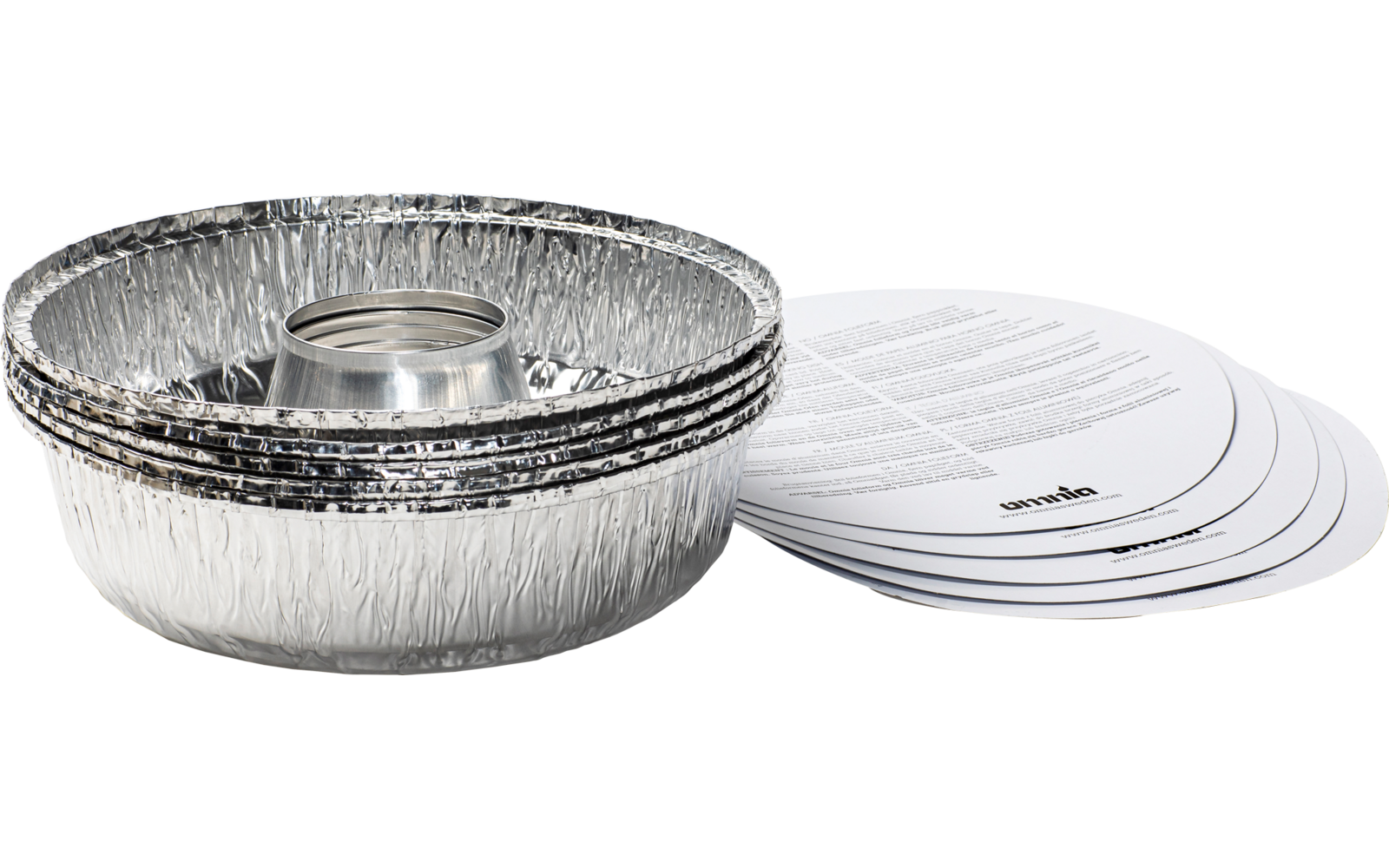 Omnia Campingbackofen 25 cm + 5 Aluformen mit Pappdeckel im Set