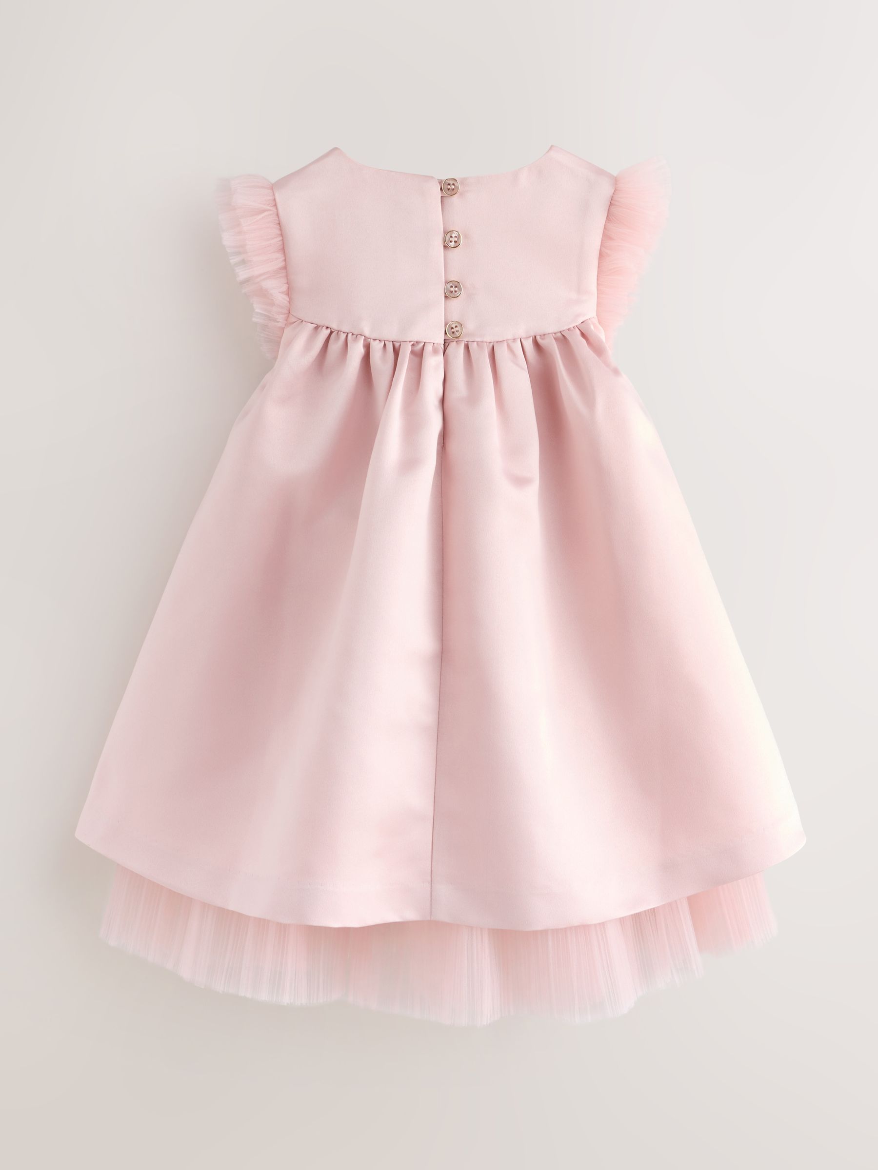 Baker by Ted Baker Pink Satin Bow Tulle A-Line Occasion Dress