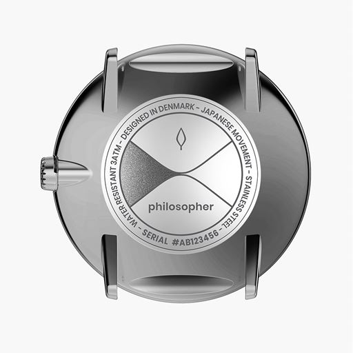 Nordgreen Philosopher PH40GMLEDBXX Herreur,  Gun metal/Mørkebrunt læder, 40 mm