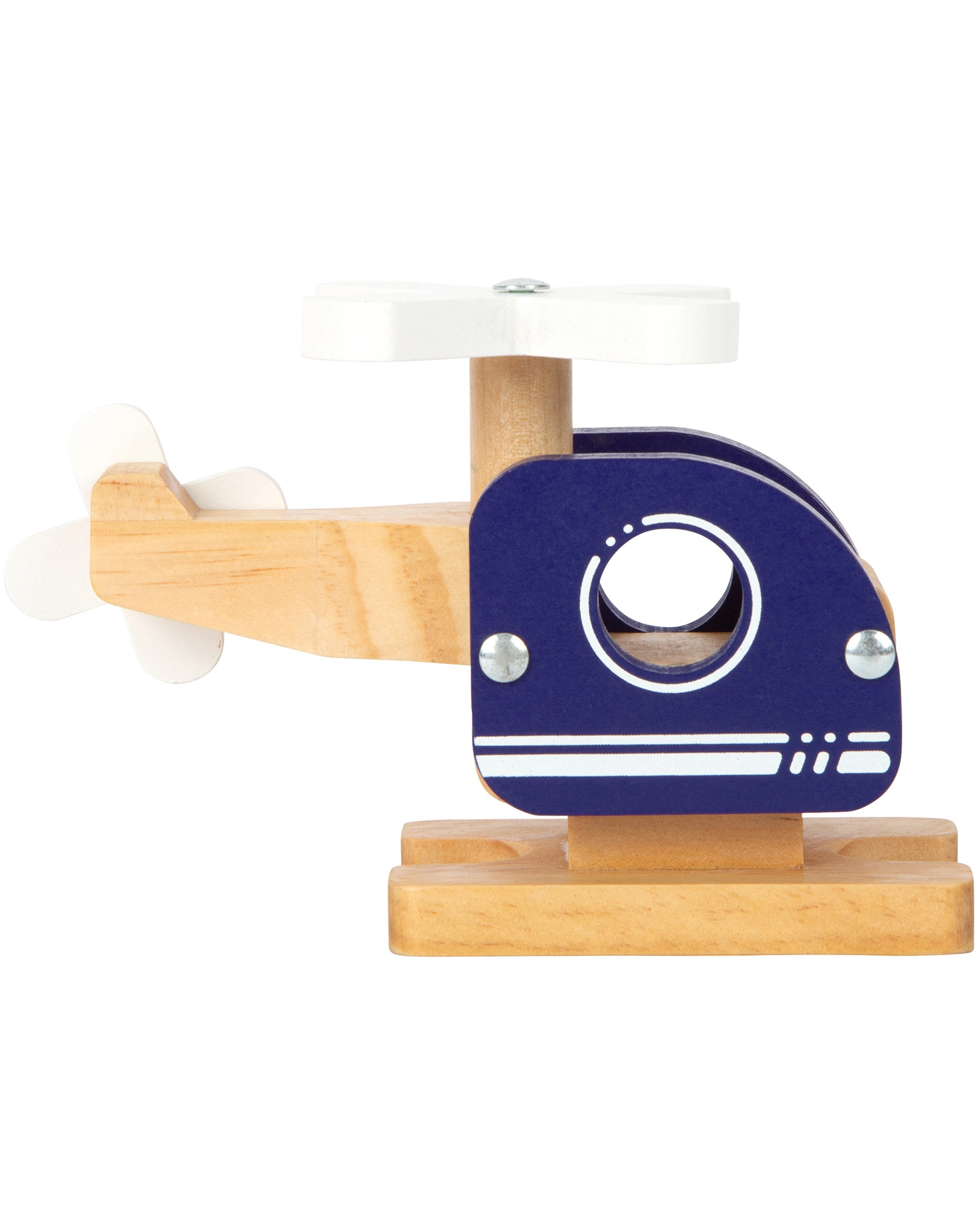Holz-Spielzeug HUBSCHRAUBER in blau/natur
