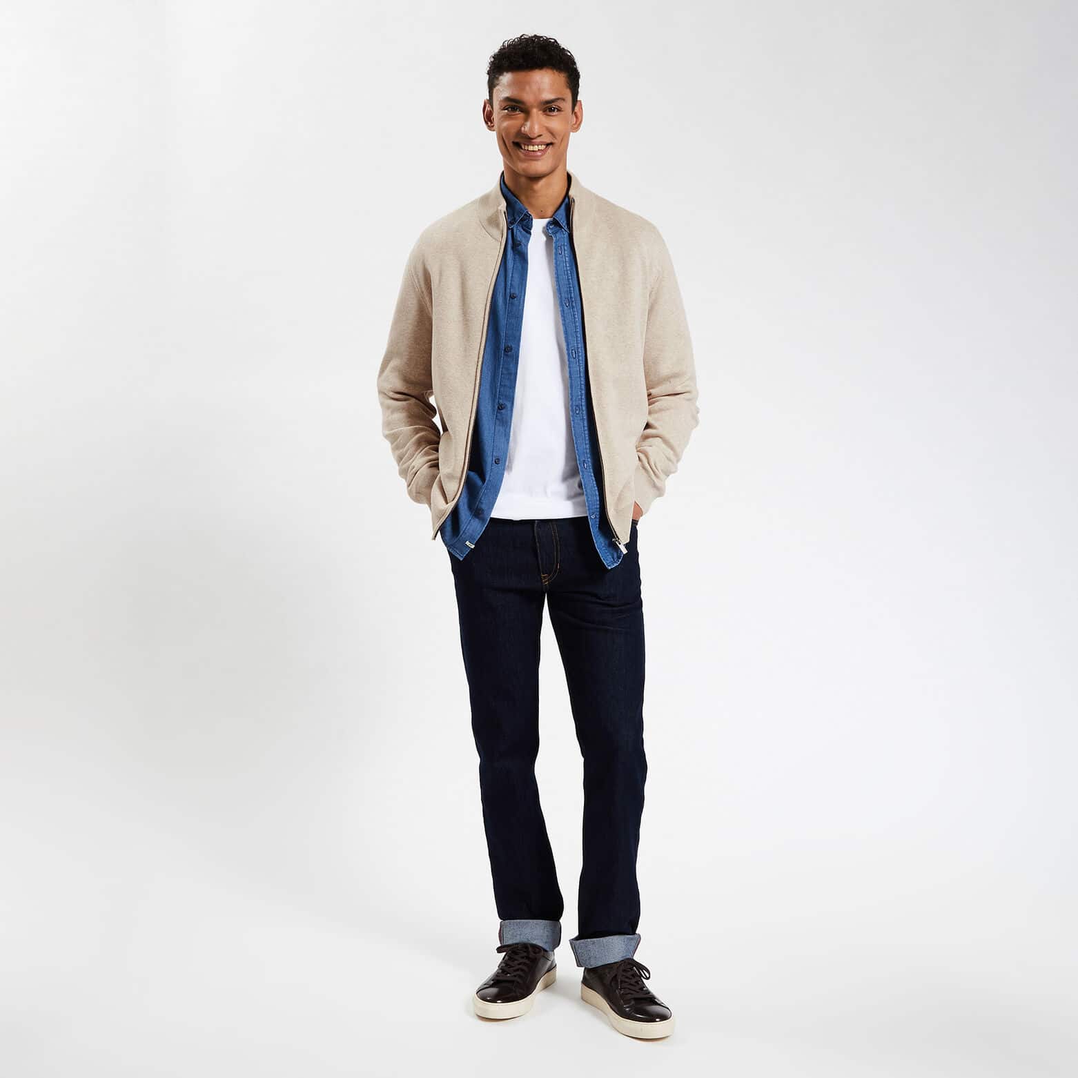 Gilet zippé Beige
