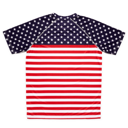 Camiseta de corrida com estrelas e listras da Hoopoe Apparel